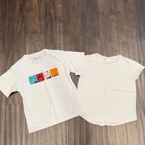 Uniqlo Kids Graphic Tee Set - White and Multicolor